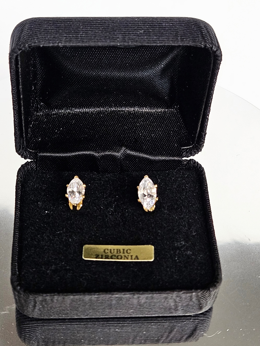 14k Gold Filled Marquise Cubic Zirconia Stud Earrings